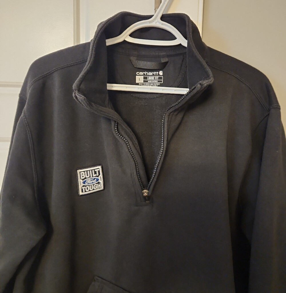 Carhartt Ford Collab Black Half-Zip Pullover Sweatshirt - Picture 8 of 8